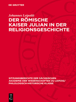 cover image of Der Römische Kaiser Julian in der Religionsgeschichte